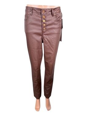 ALMOST FAMOUS Crave Fame Juniors' Coated Canvas High-Rise Skinny Jeans, Size 11.